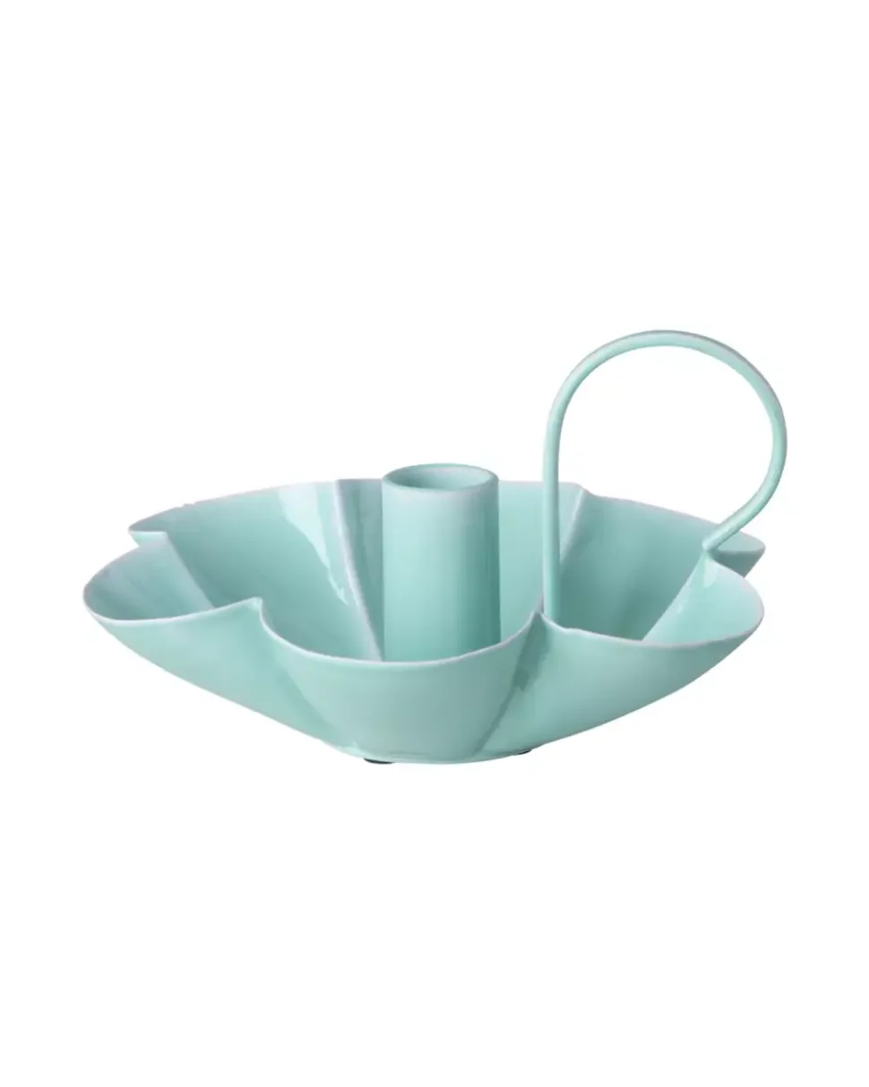 Metalllysestake I Blomsterform – Mint