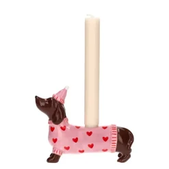 Mignon Lysestake Dachs Med Hatt Rosa
