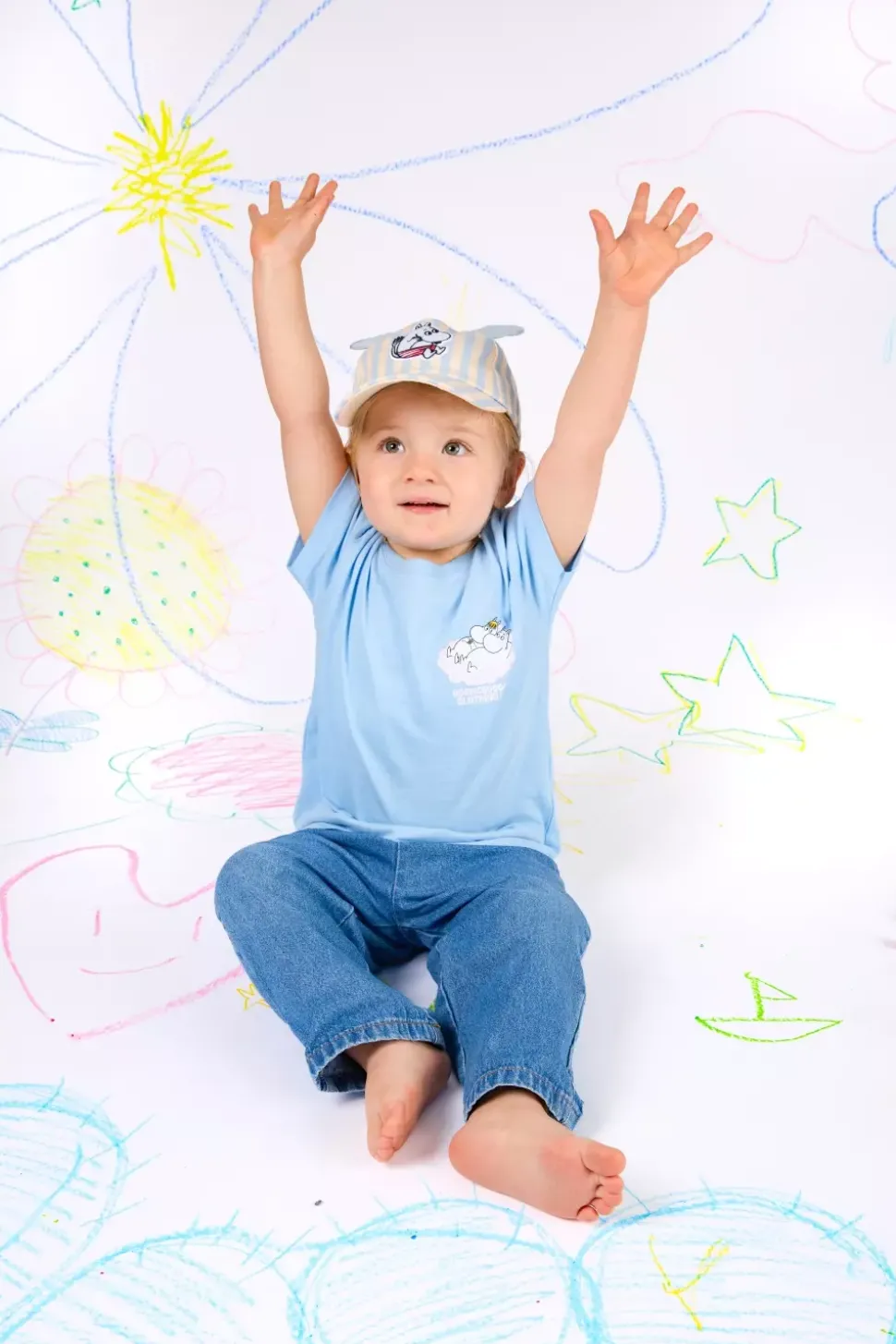 Moomin Baby Caps Med Ører Blå