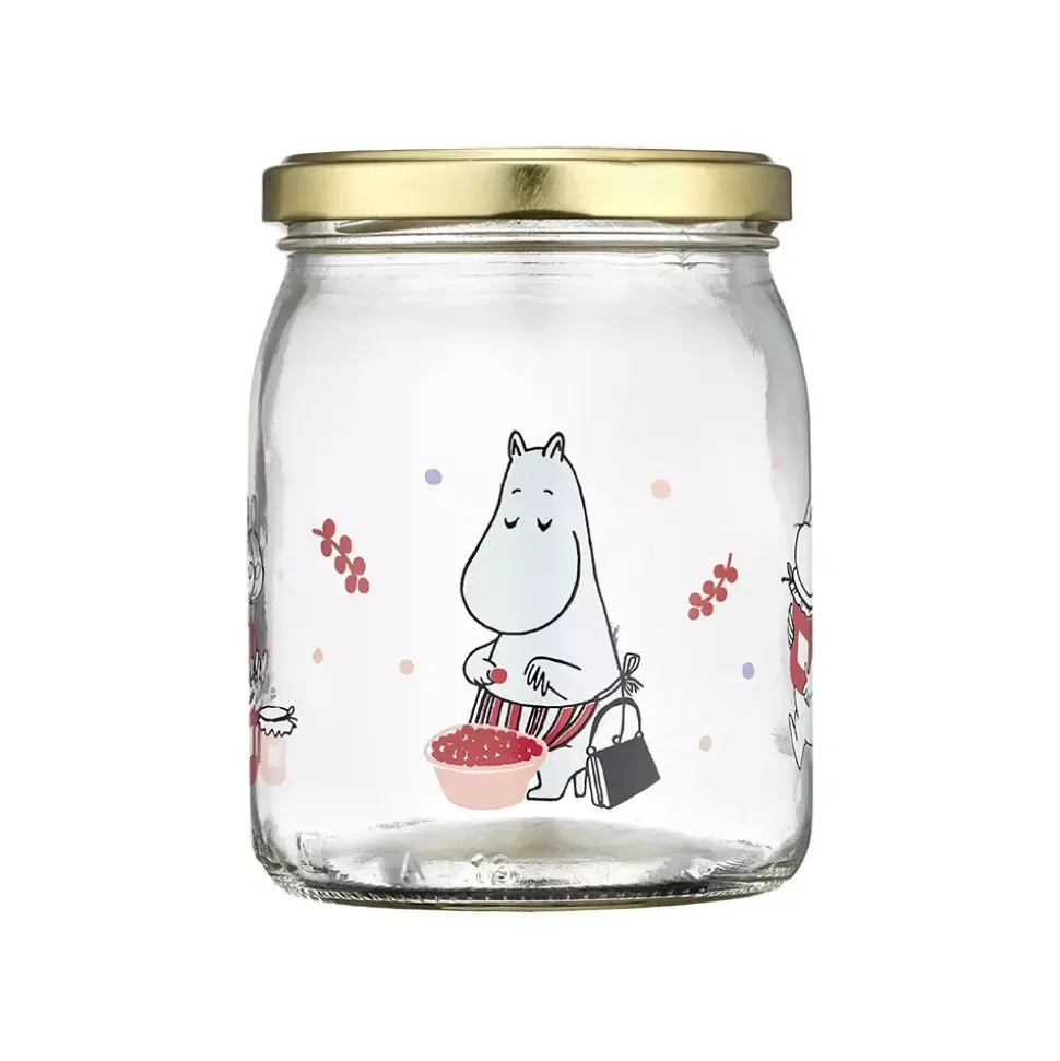 Moomin Glasskrukke + 4 Klistremerker 0,5 Liter