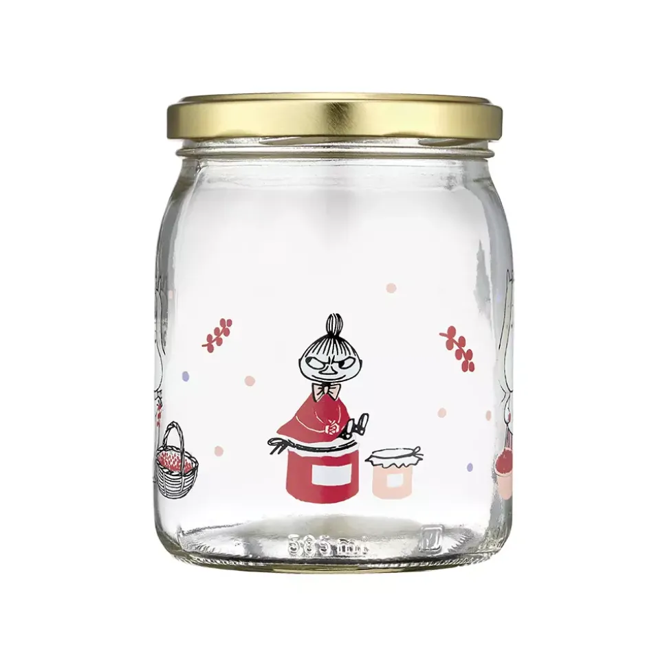 Moomin Glasskrukke + 4 Klistremerker 0,5 Liter