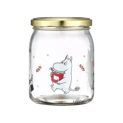 Moomin Glasskrukke + 4 Klistremerker 0,5 Liter