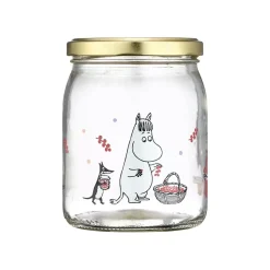Moomin Glasskrukke + 4 Klistremerker 0,5 Liter