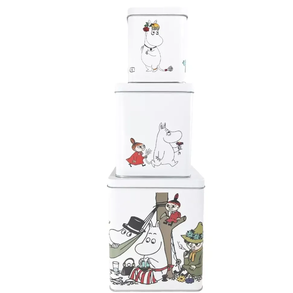 Moomin Oppbevaringsbokser Blomst S/3