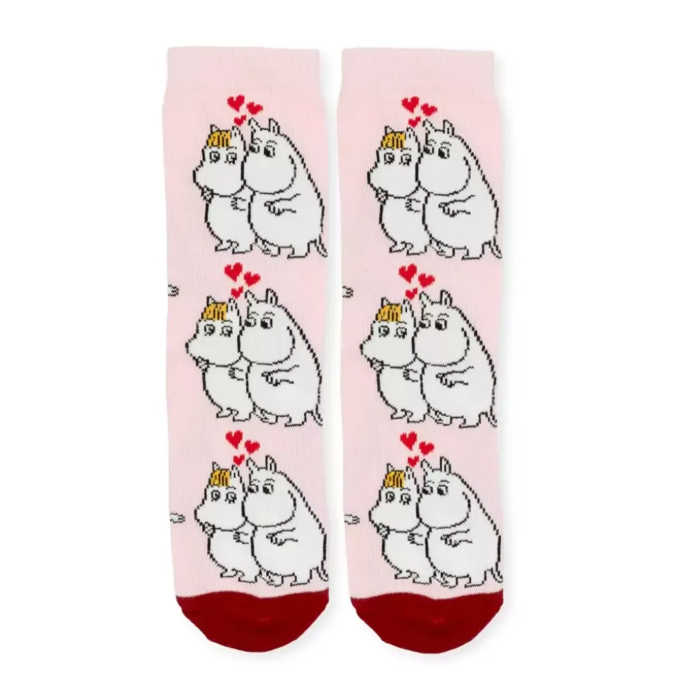Moomin Sokker 36-42 Damer Klassisk Kjærlighet Moomintroll Og Snorkfrøken Rosa