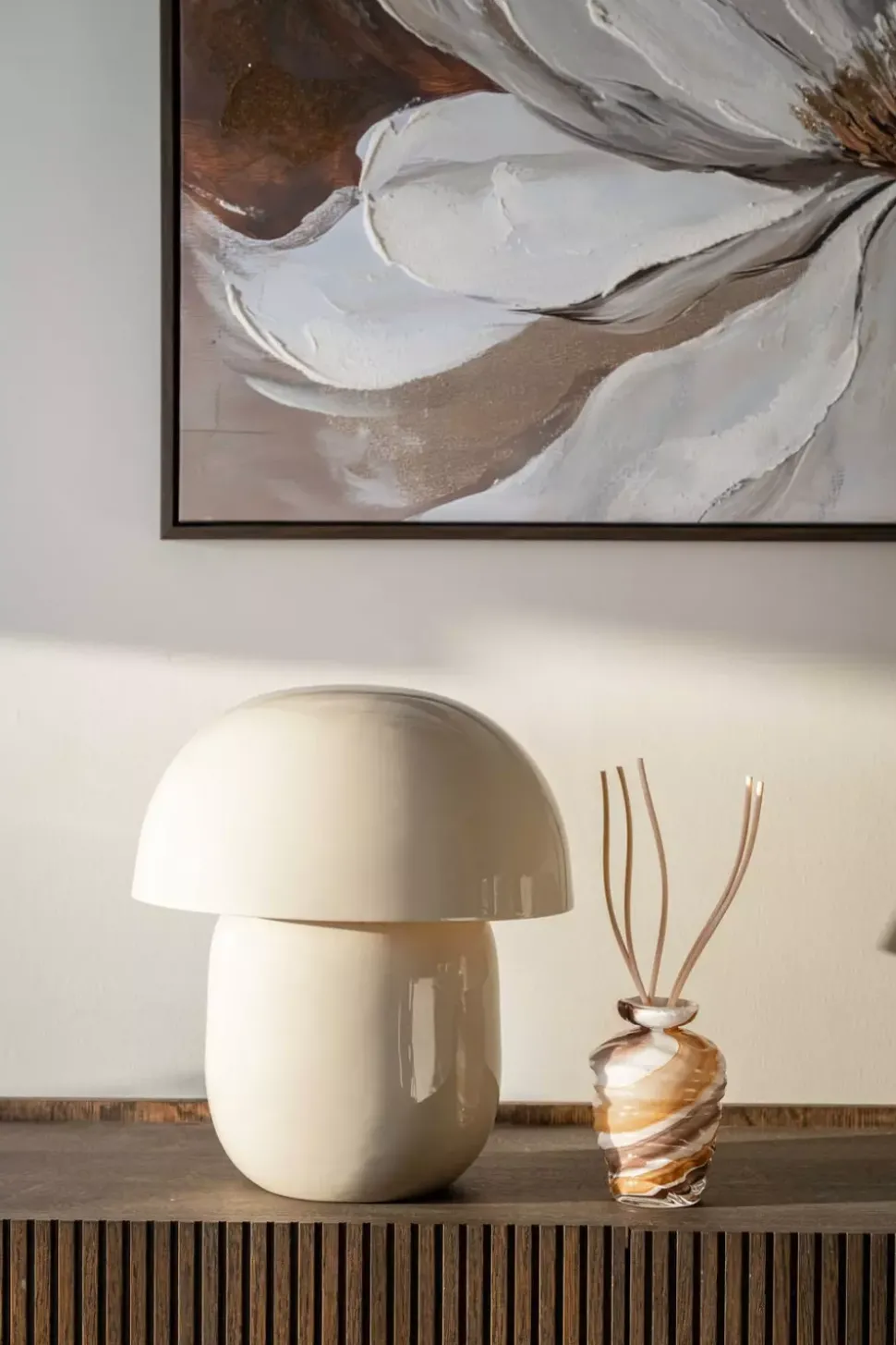 Mushroom Bordlampe Beige