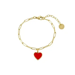 Noble Heart Armbånd Rød/Gull