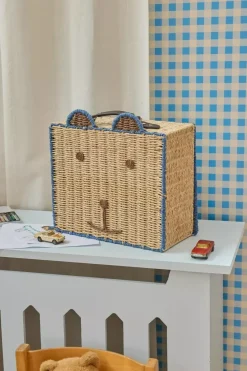Papirtau Koffert I Bjørneform Med Blå Detaljer