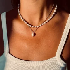 Pearl Collier Smykke Stål
