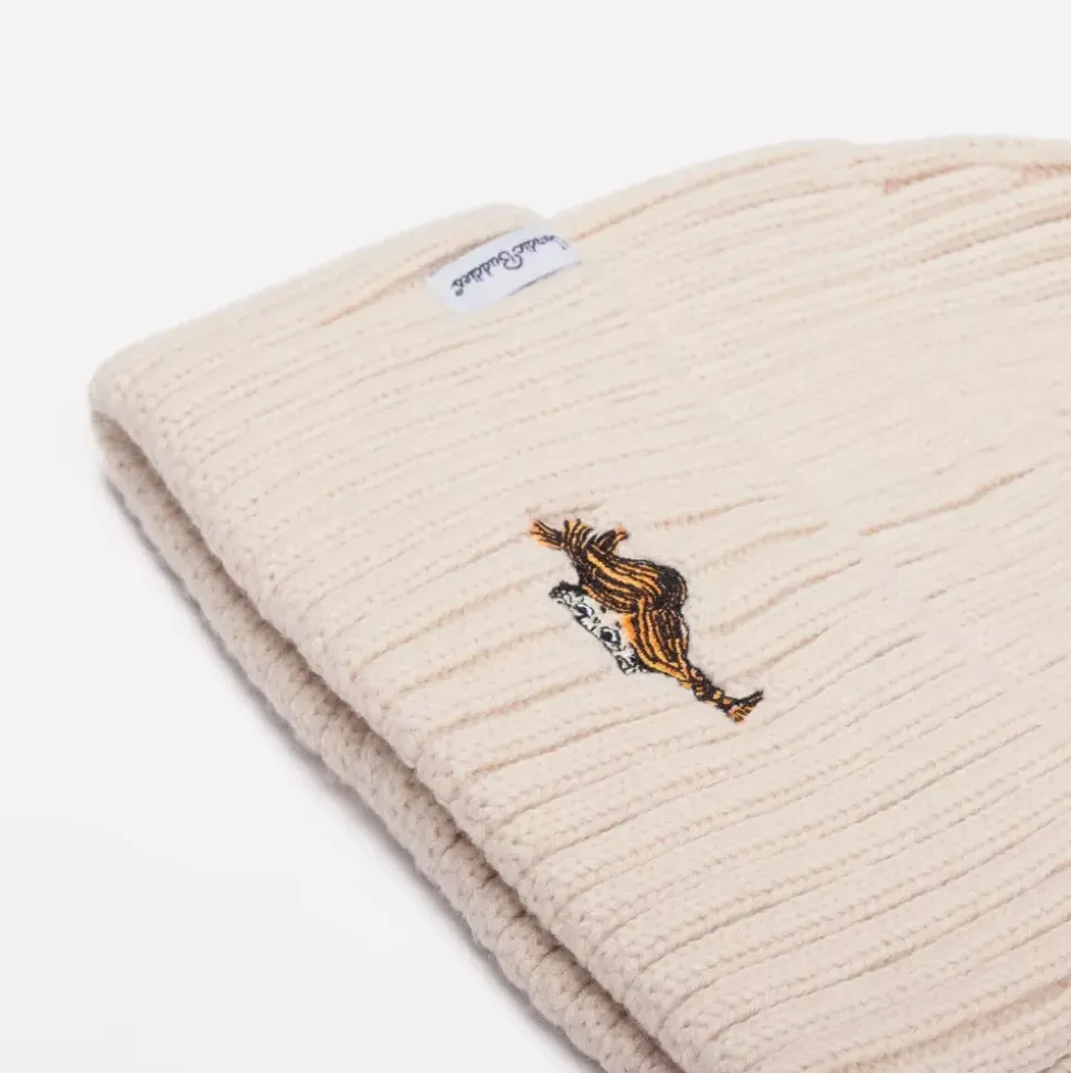 Pippi Beanie Brodert Beige