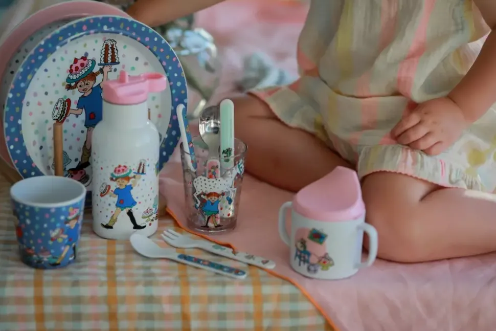 Pippi Bursdag Skje Og Gaffel Blå