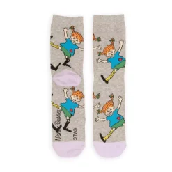 Pippi Sokker 36-42 Grå/Lilla