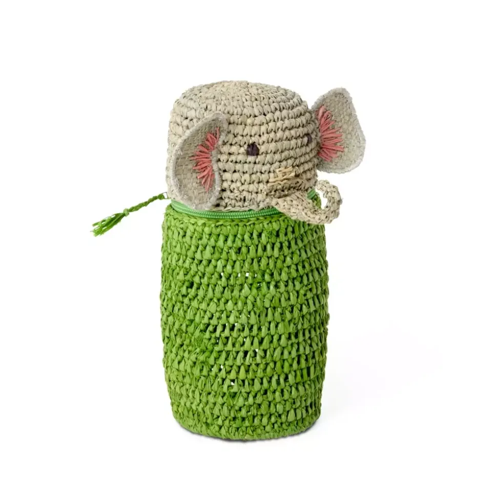 Raffia Heklet Penal / Veske I Elefantform