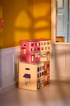 Raffia Oppbevaringsboks Med Paris Tema Stor Sammenleggbar