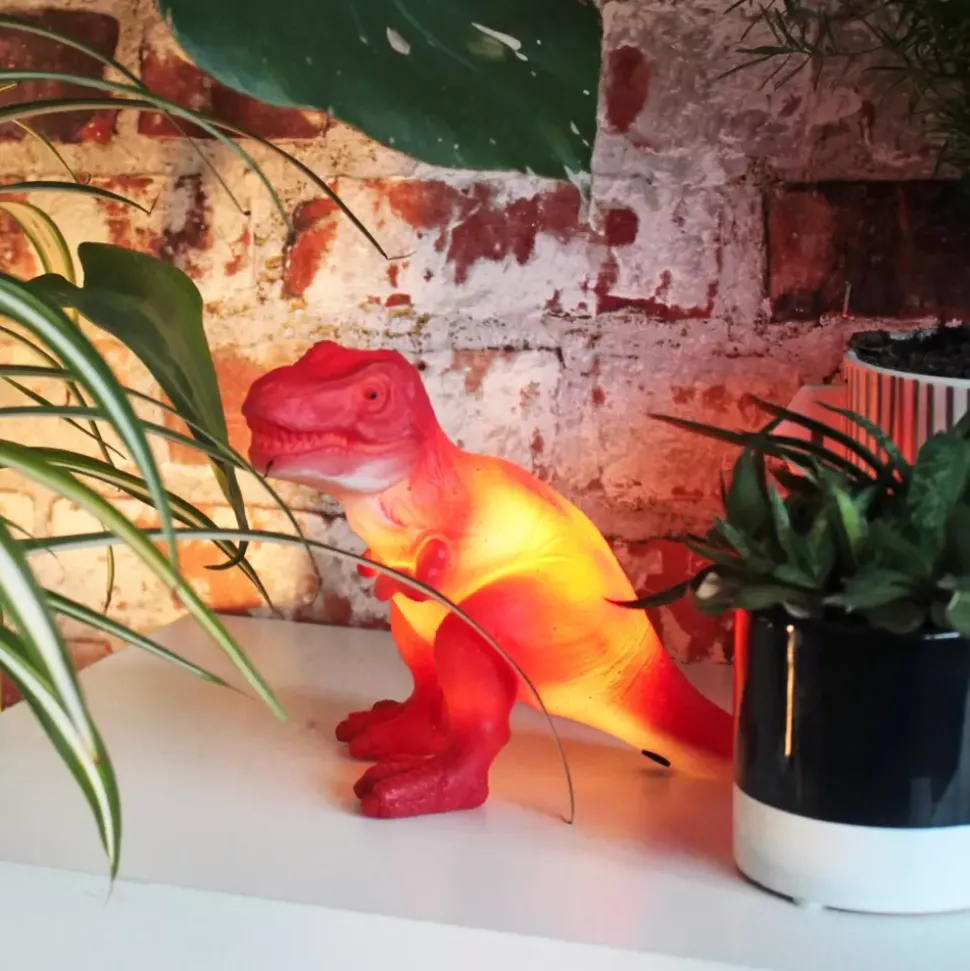 Rød T-Rex Mini Led Lampe