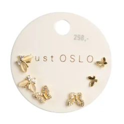 Øredobber 6pk Sommerfugl Gull
