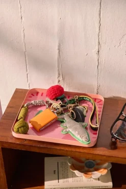 Rektangulært Metallbrett Med LOVE – Rosa – Liten