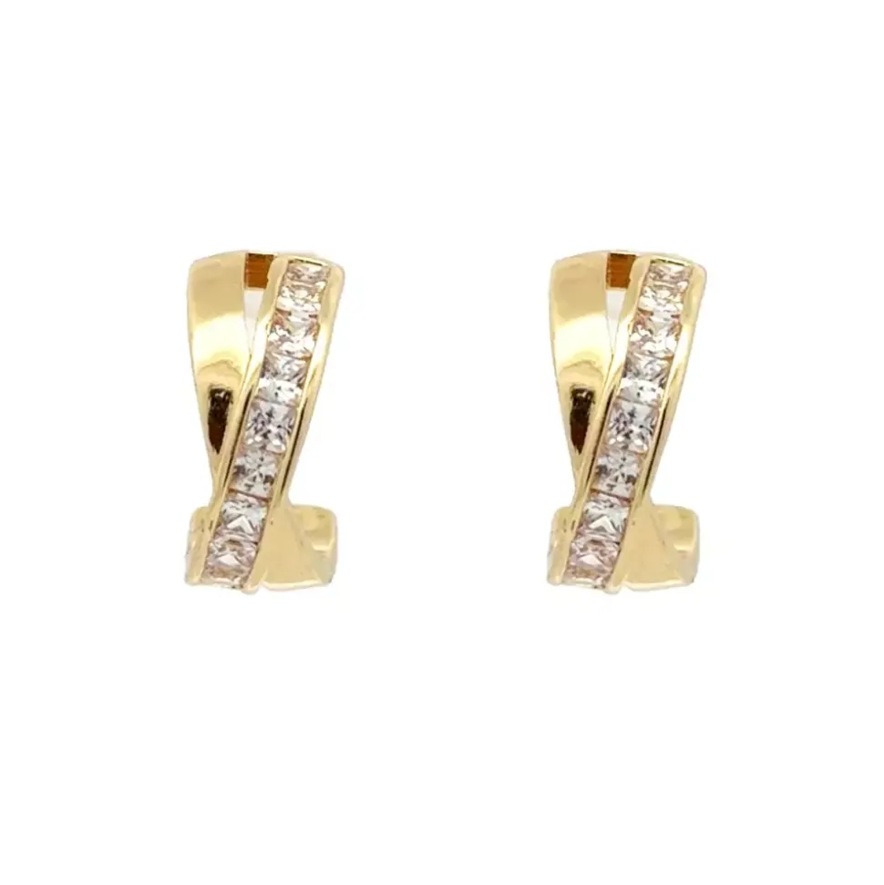 Øreringer I Kryss Krystaller 14 Mm G