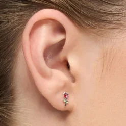 Rose Ørering Sølv 1 Stk