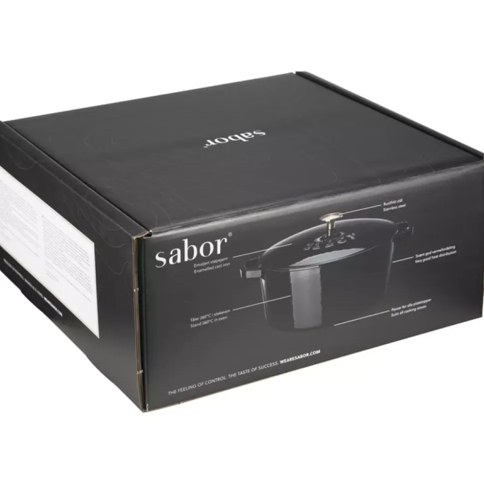Sabor - Støpejernsgryte - 6,7 l Svart