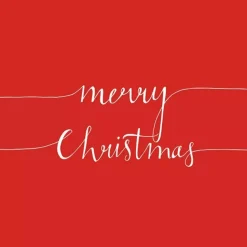 SERVIETT CHRISTMAS NOTE RED LUNSJ