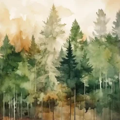 Serviett Evergreen Trees
