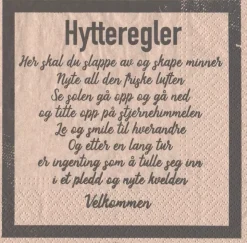 Serviett Hytteregler