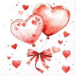 Serviett Lunsj Balloon hearts