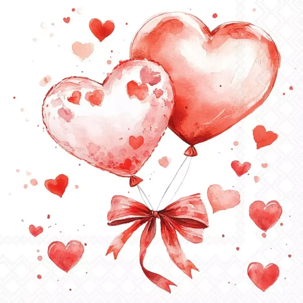 Serviett Lunsj Balloon hearts