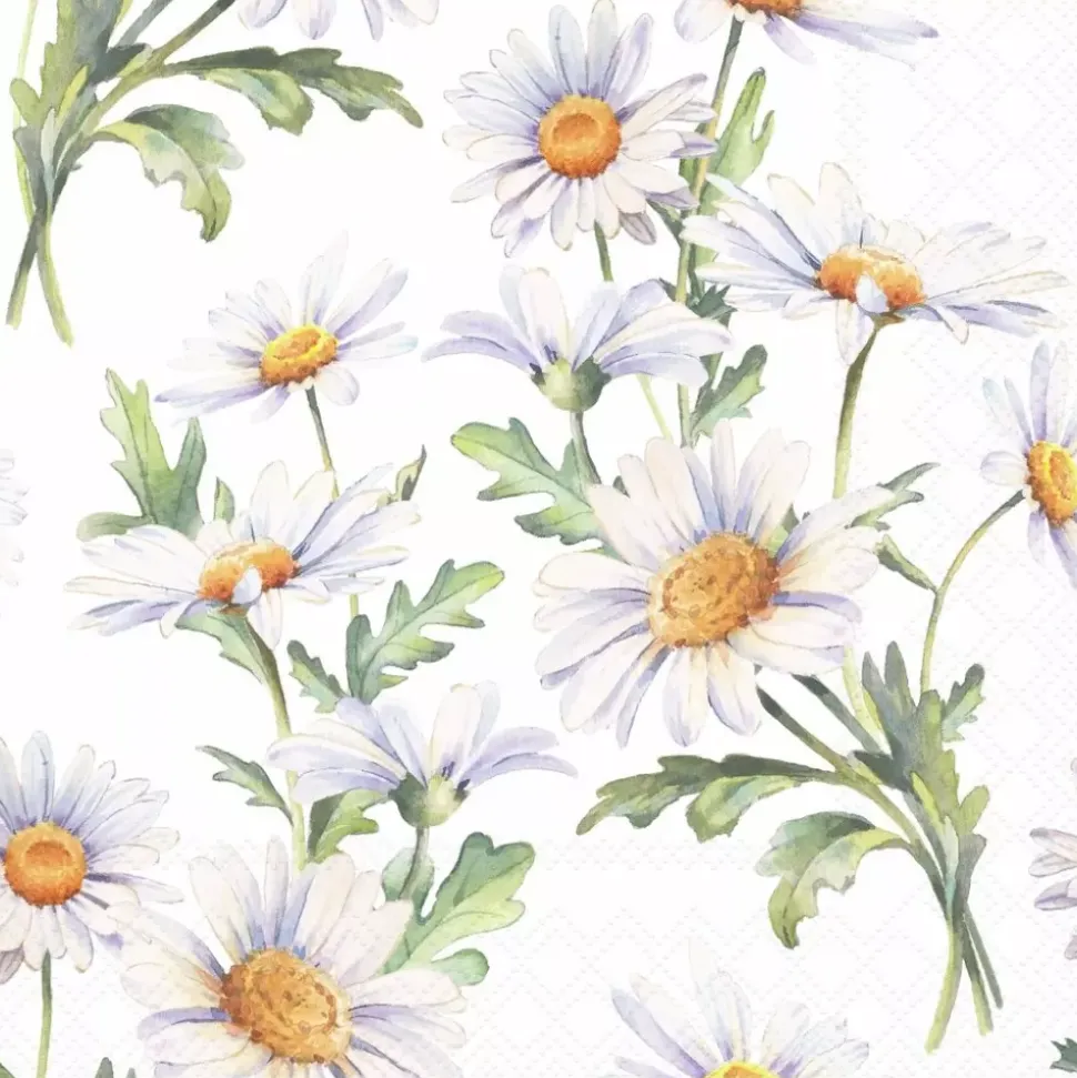 Serviett Lunsj Beautiful Daisies White