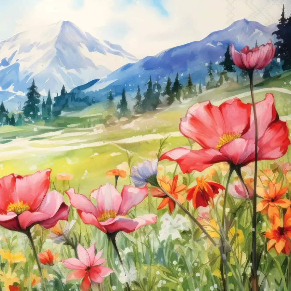 Serviett Lunsj Blooming fields