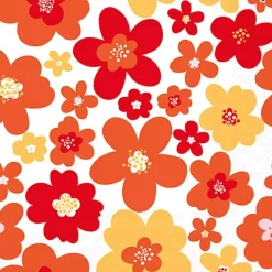 Serviett Lunsj Flower power red