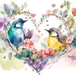 Serviett Lunsj Loving Birds