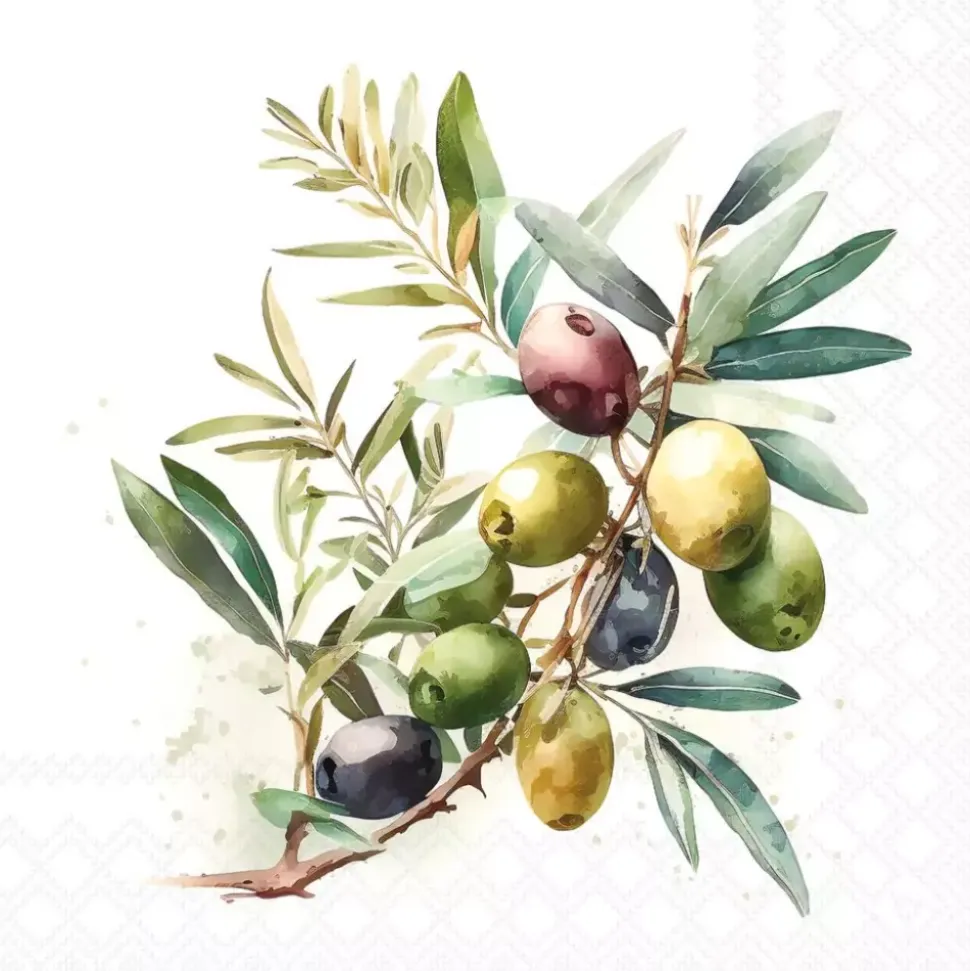 Serviett Lunsj Olive branch