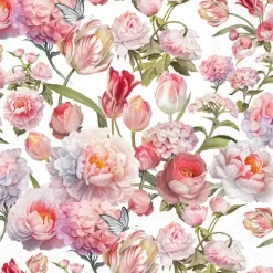 Serviett Lunsj Roses and tulips
