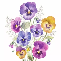 Serviett Pansies