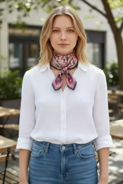 Silkeskjerf Rosa Mønster