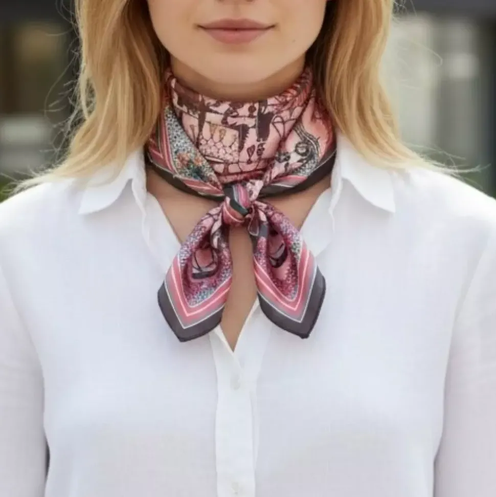Silkeskjerf Rosa Mønster