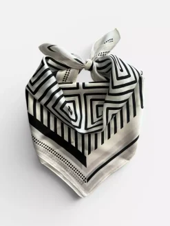 Silkeskjerf Svart/Hvit