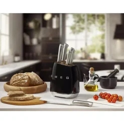 SMEG - KBSF02 - Knivblokk m/6 kniver Svart