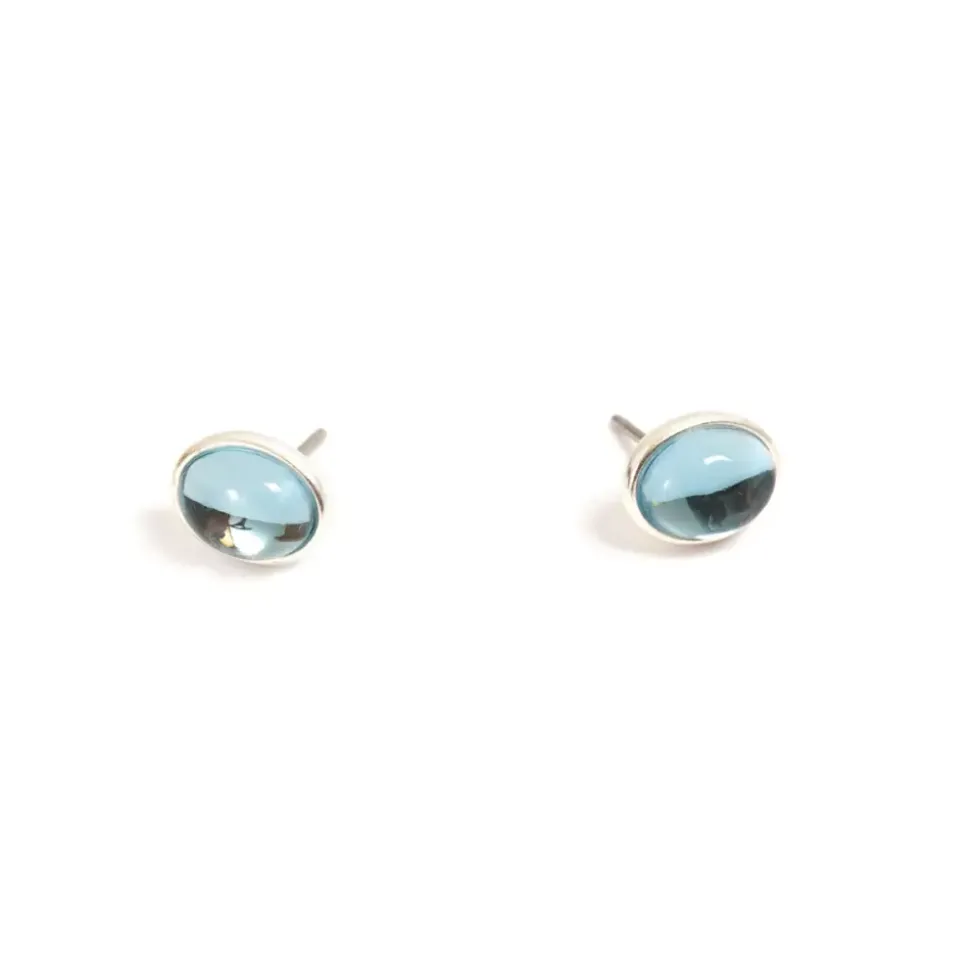 Små Øredobber, Glass Drop Blue