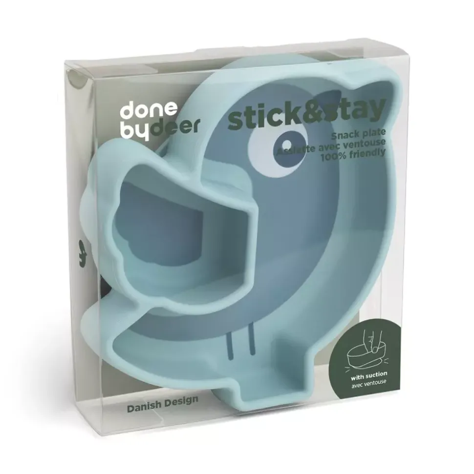 Stick & Stay Snacktallerken Birdee Blå