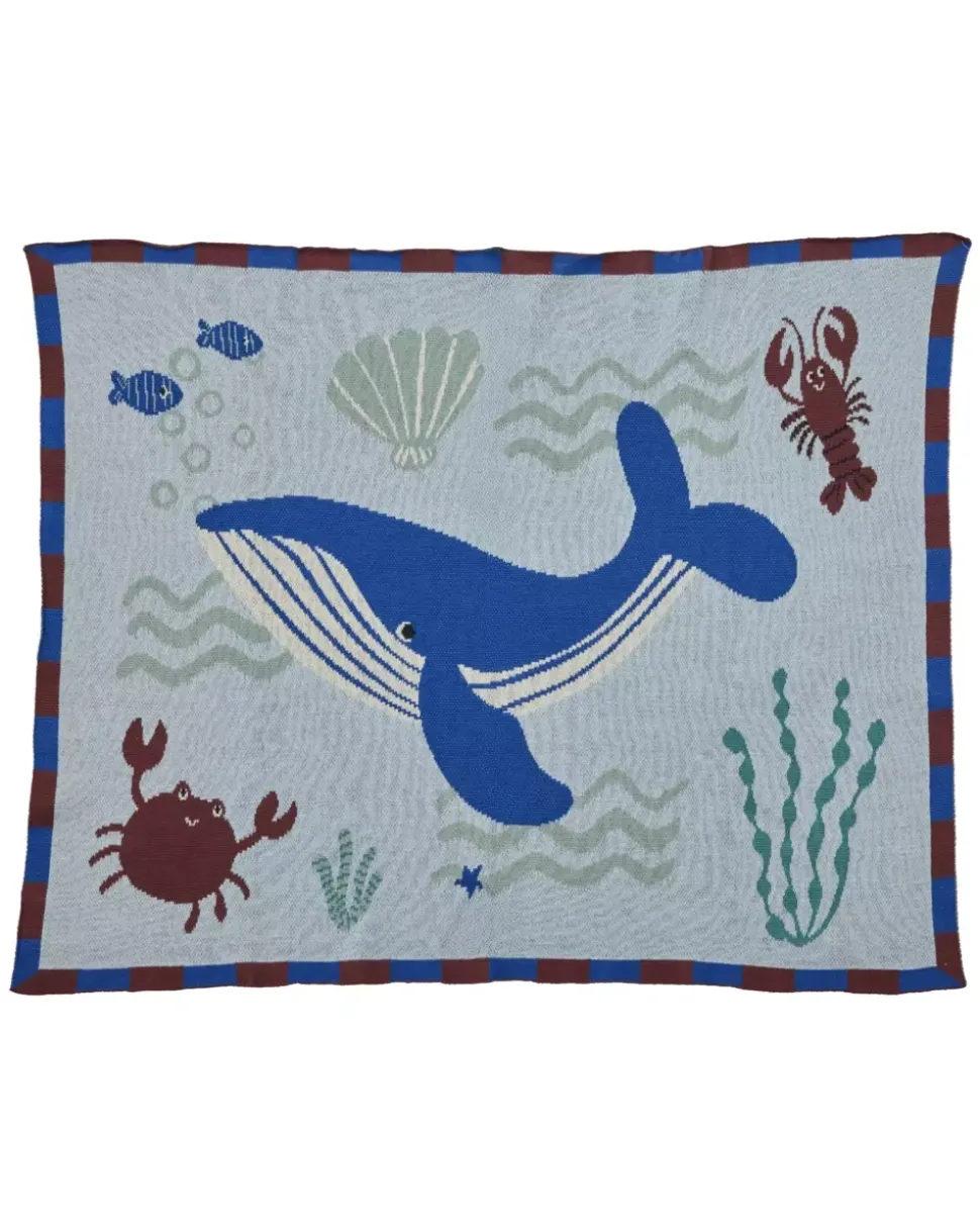 Strikket Babyteppe Blue Ocean