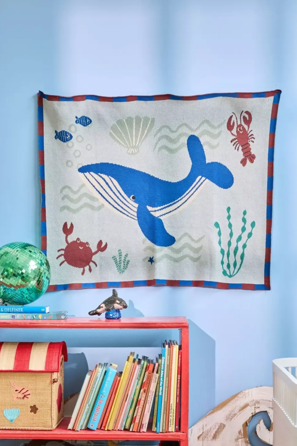 Strikket Babyteppe Blue Ocean