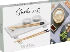 Sushisett Marmor/Porselen 20x9cm