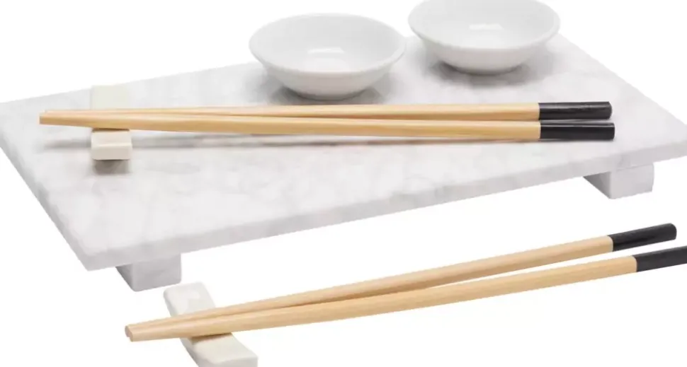 Sushisett Marmor/Porselen 20x9cm