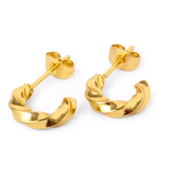 Swirl Hoops Small Par (2 stk) Forgyldt