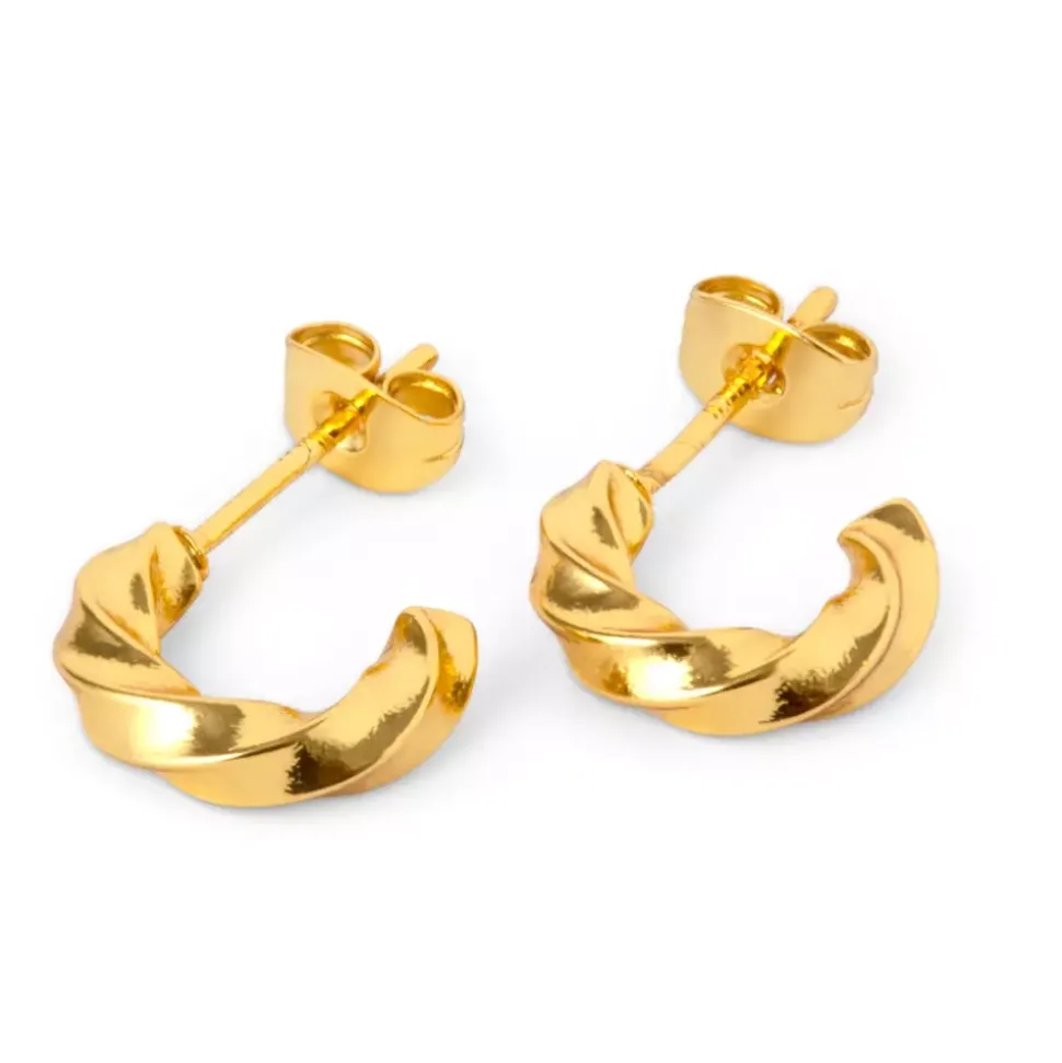 Swirl Hoops Small Par (2 stk) Forgyldt