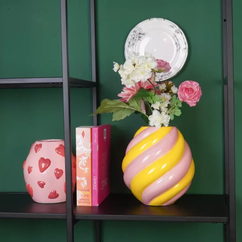 Swirl Vase Gul/Rosa H20