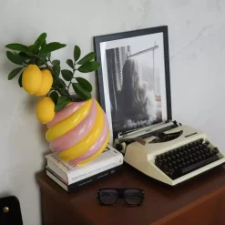 Swirl Vase Gul/Rosa H20